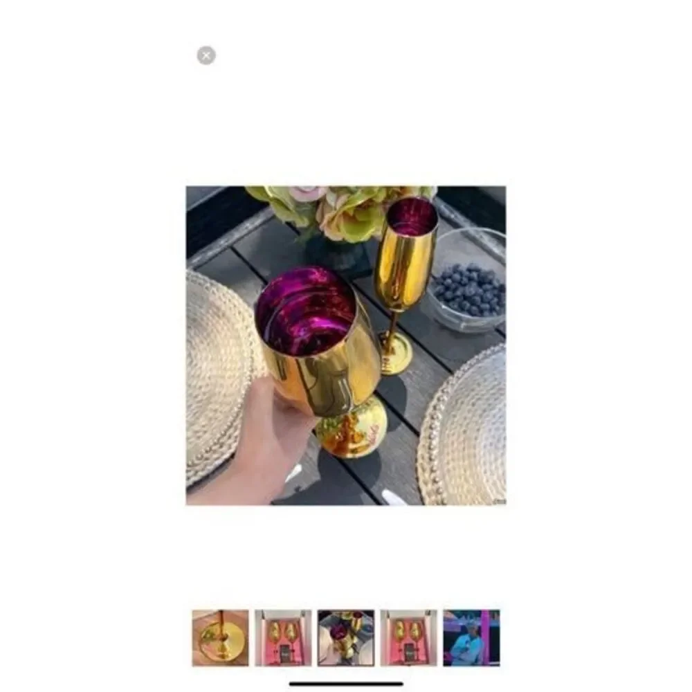 set of 2 barbie dreamhouse gold wine glasses